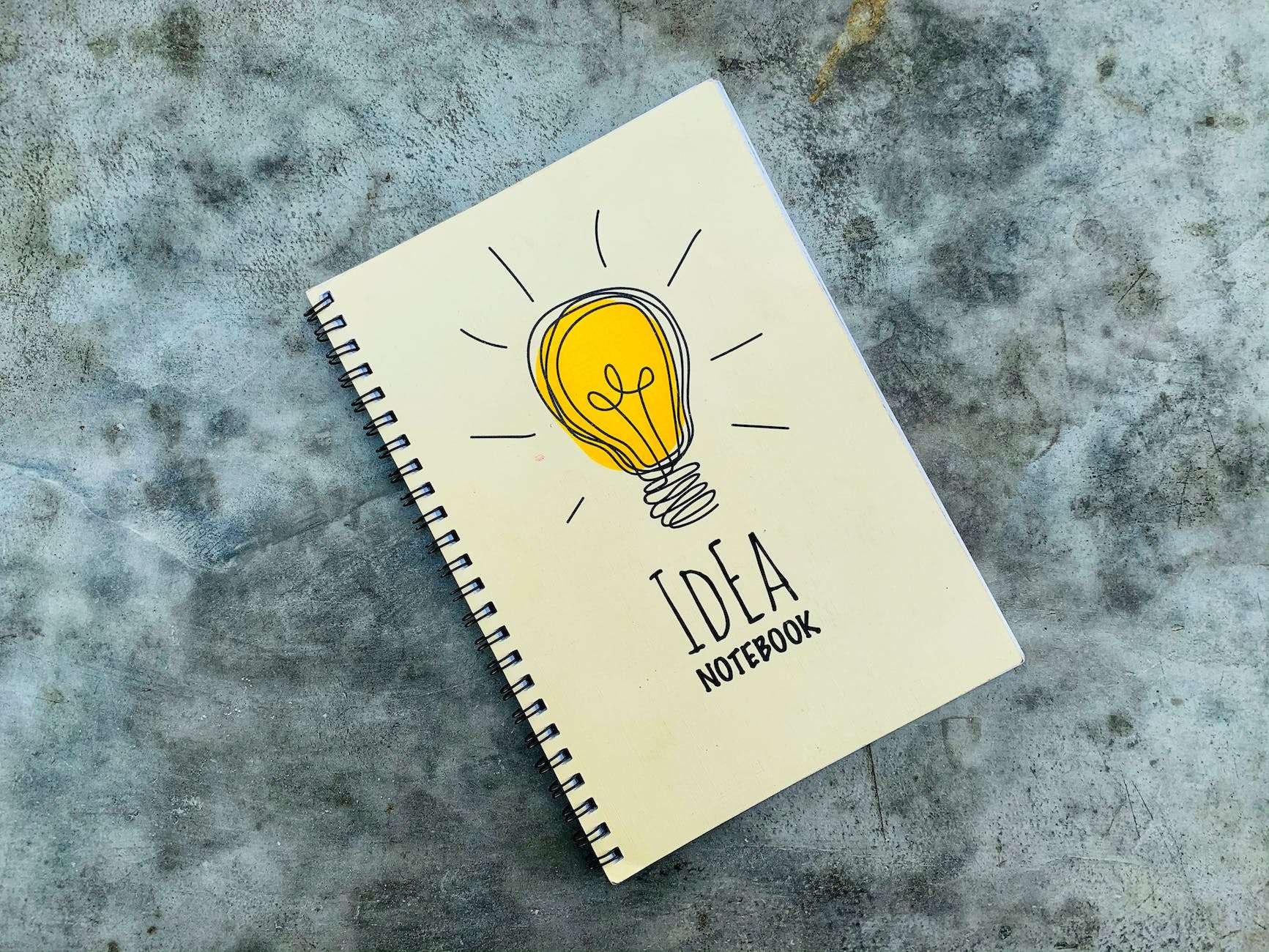 light bulb picture on notebook cover