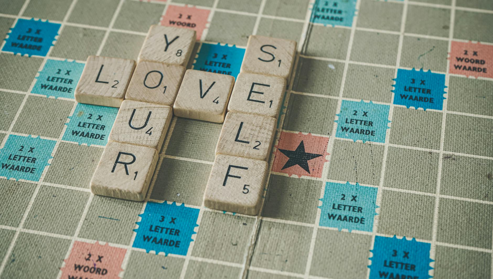 close up shot of scrabble tiles