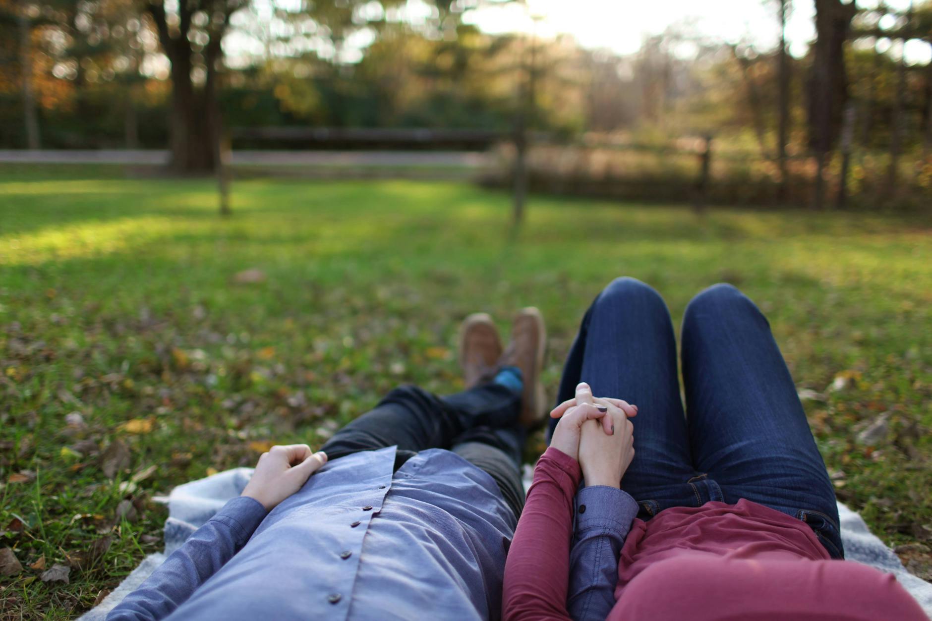 couple while holding hands