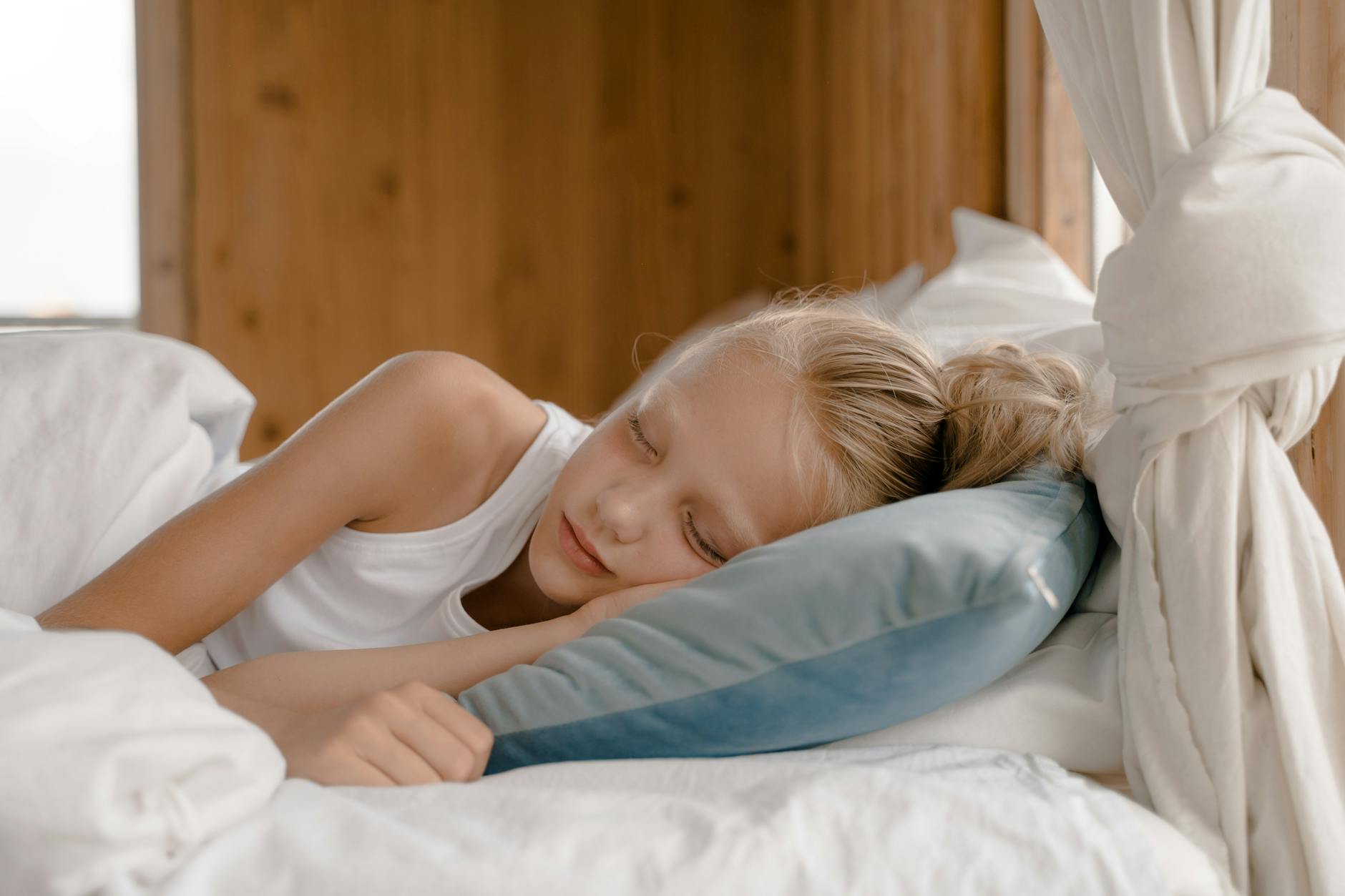 close up of sleeping child