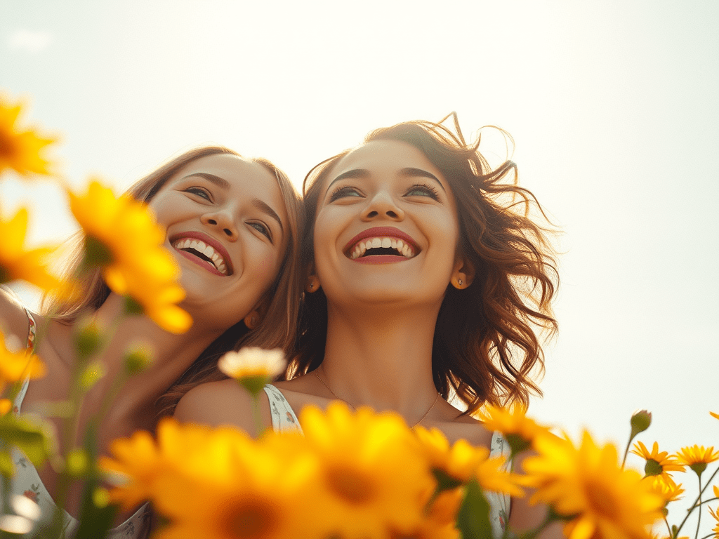 create-an-image-that-symbolizes-positivity - KINDCOMPASSCOACH two women smiling they exude positivity