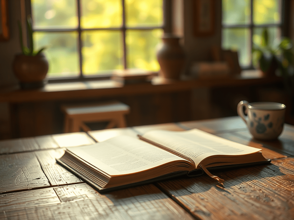 image-of-a-beautiful-journal-on-a-distressed-tabletop - KINDCOMPASSCOACH image of a beautiful old journal on a distressed kitchen table journalling can help with self-awareness