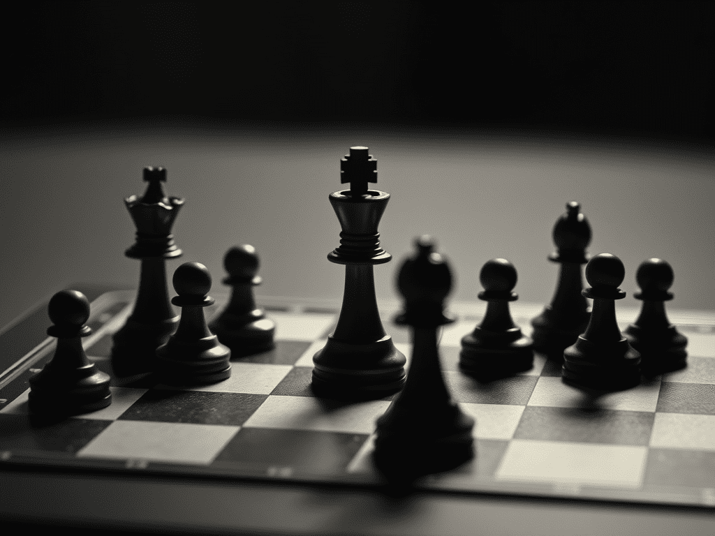 vision vs. strategy image of a chess pieces on a game board