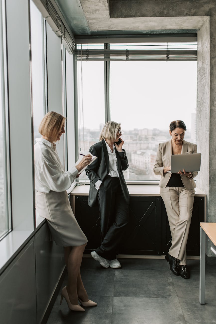 businesswomen working at an office