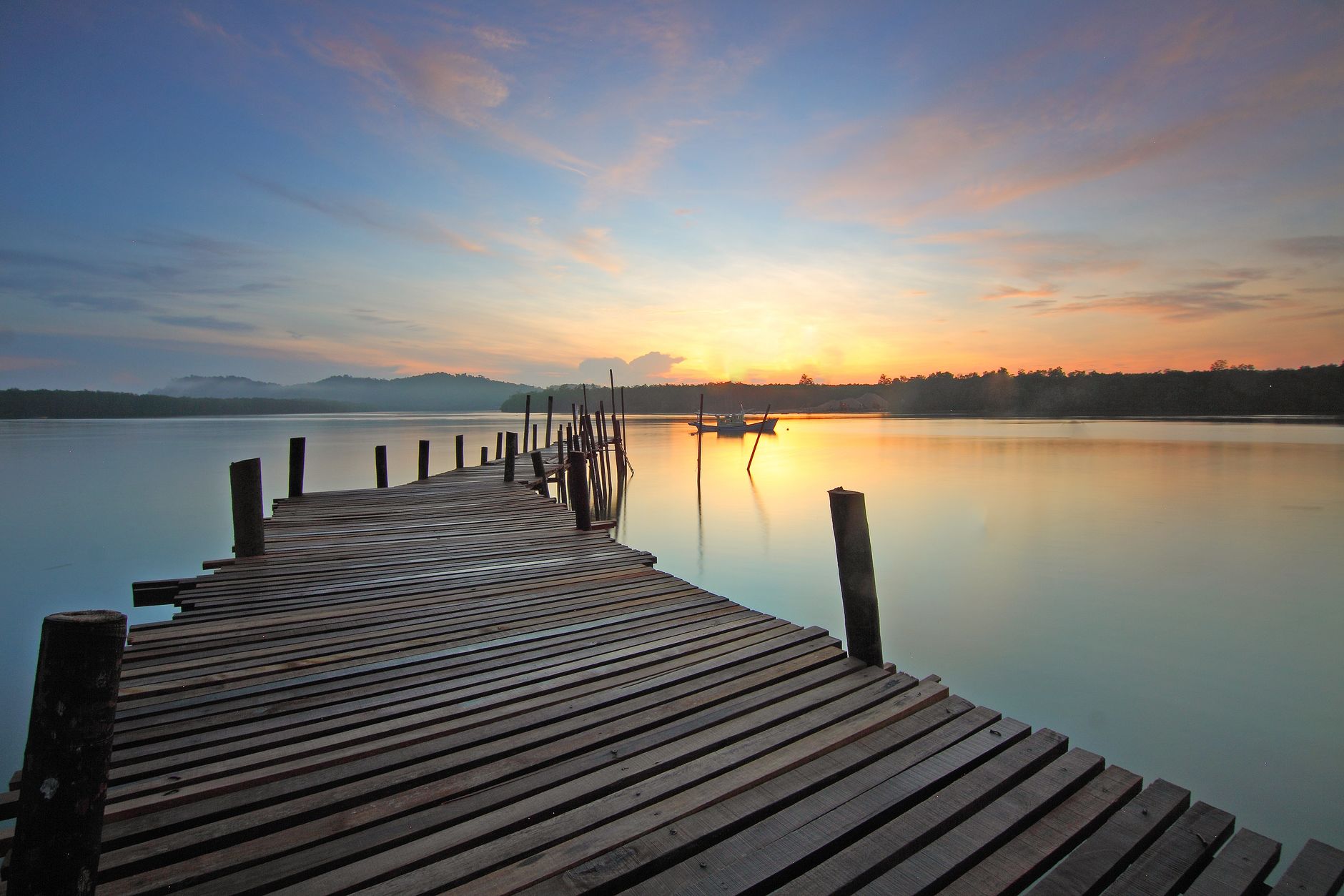 brown wooden dock