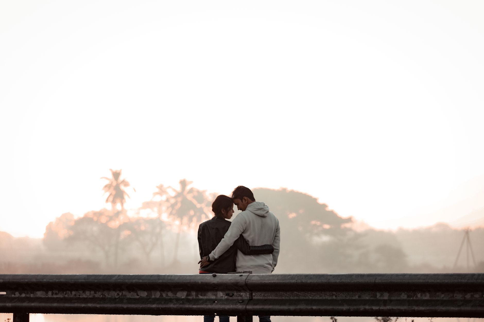loving couple embracing